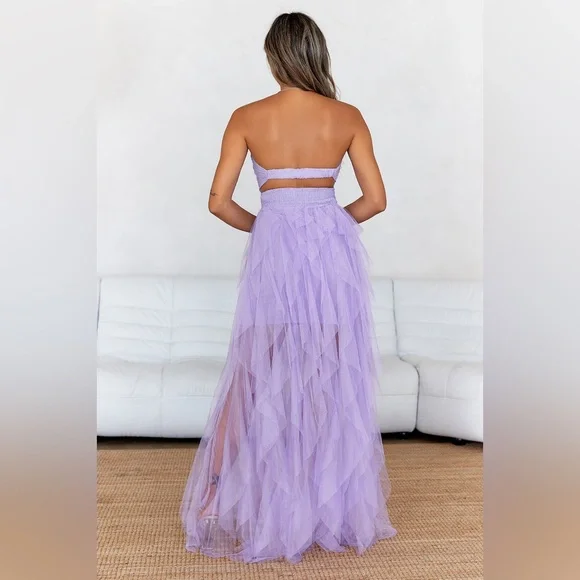 NWT hello molly in her fairytale tulle strapless maxi dress - Picture 3 of 10